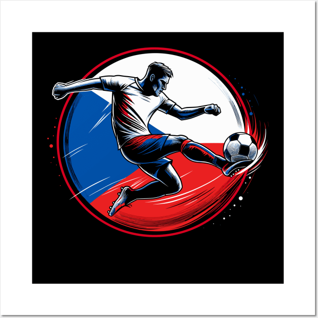 Dynamic Czech Soccer Star in Action - Vector Design Wall Art by SergioArt